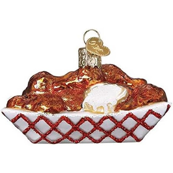 Old World Christmas Hot Wings and Dip Ornament Glass Blown - Picture 1 of 4